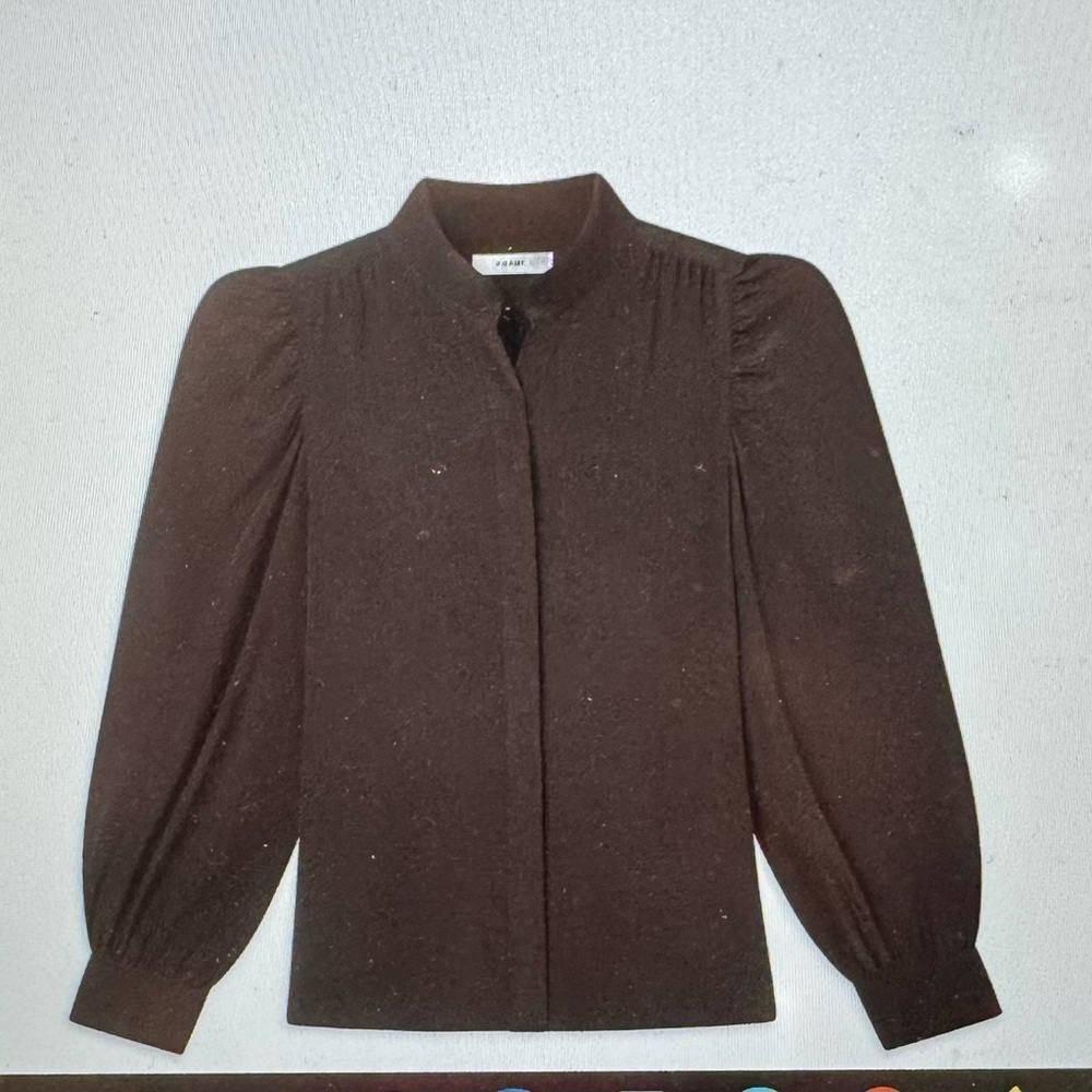 Frame Gillian Long Sleeve Top 100% silk